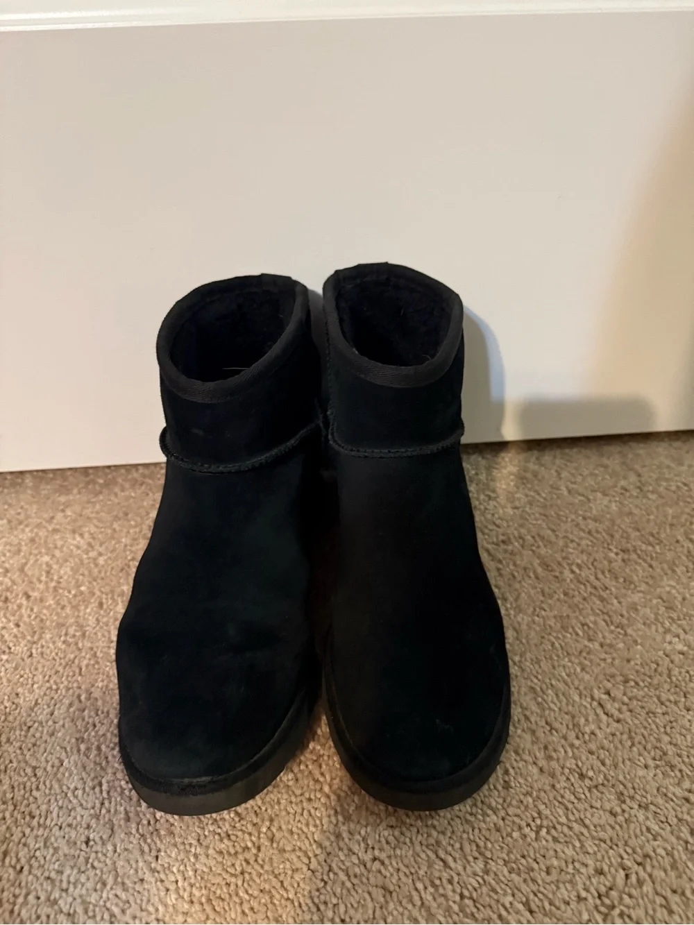 UGG Black Suede Short Winter Boots